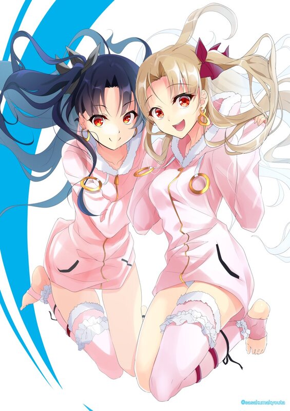 Two Anime Girls in Pink — Playful, Pink Outfits