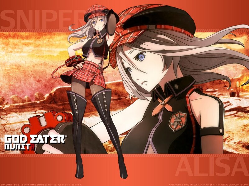 Two Anime Girls in Plaid Outfits — Red