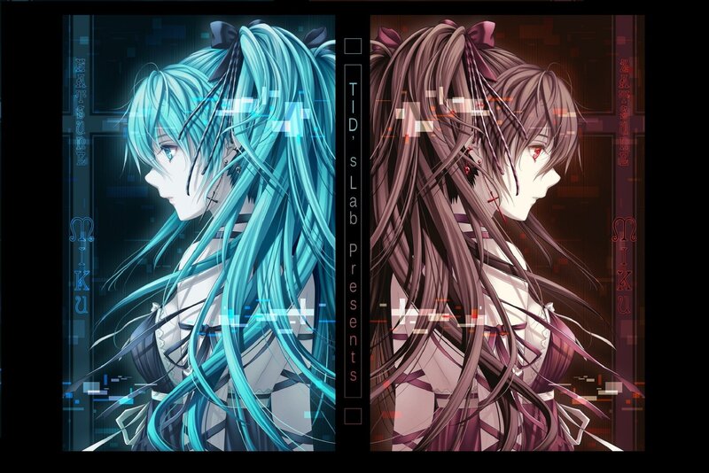 Two Anime Girls in Profile — Blue, Dramatic, Long Hair