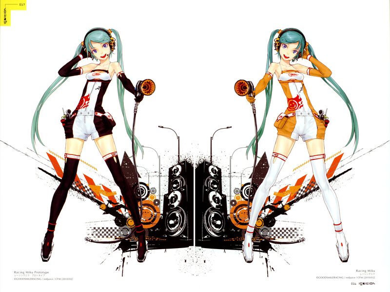 Two Anime Girls in Racing Suits