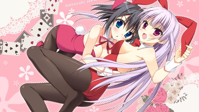 Two anime girls in red outfits