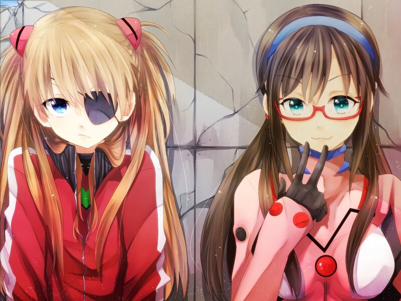 Two anime girls in red outfits