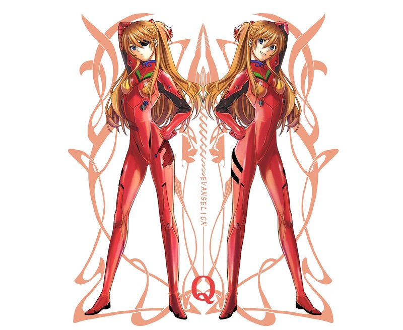 Two Anime Girls in Red Suits