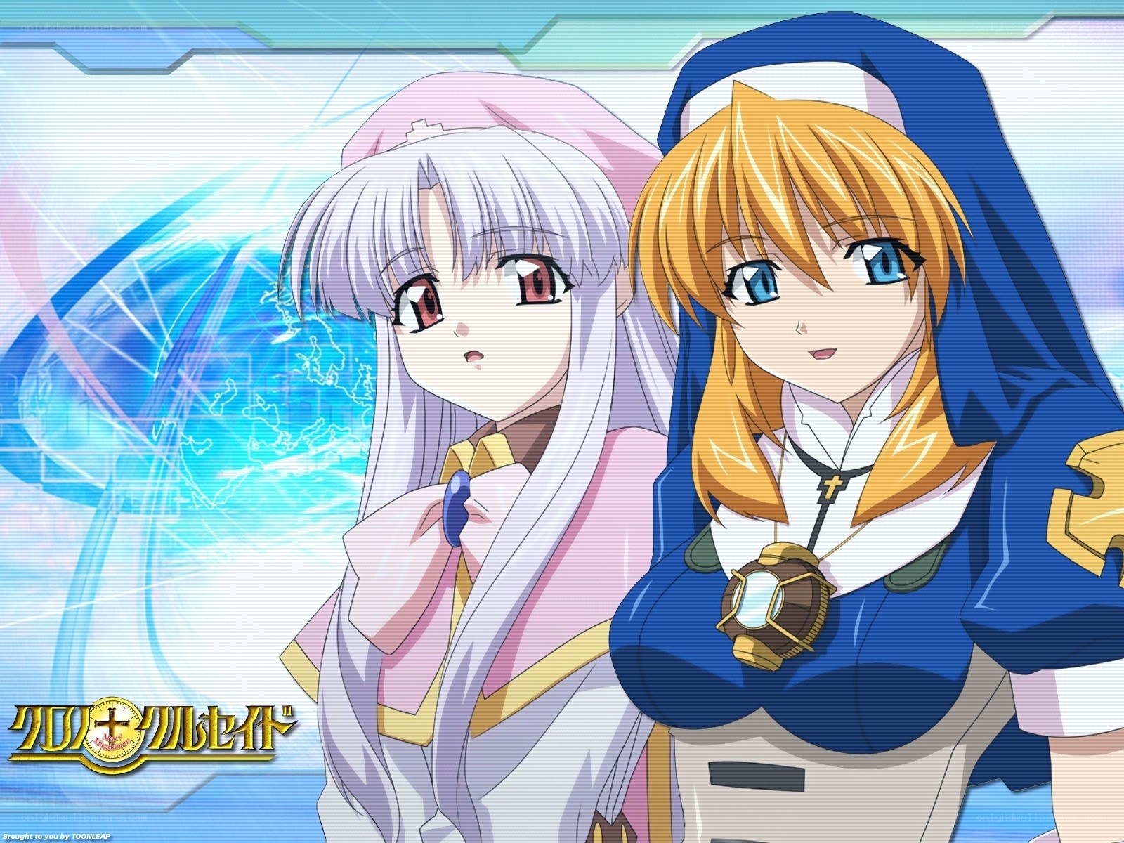 two anime girls in religious attire