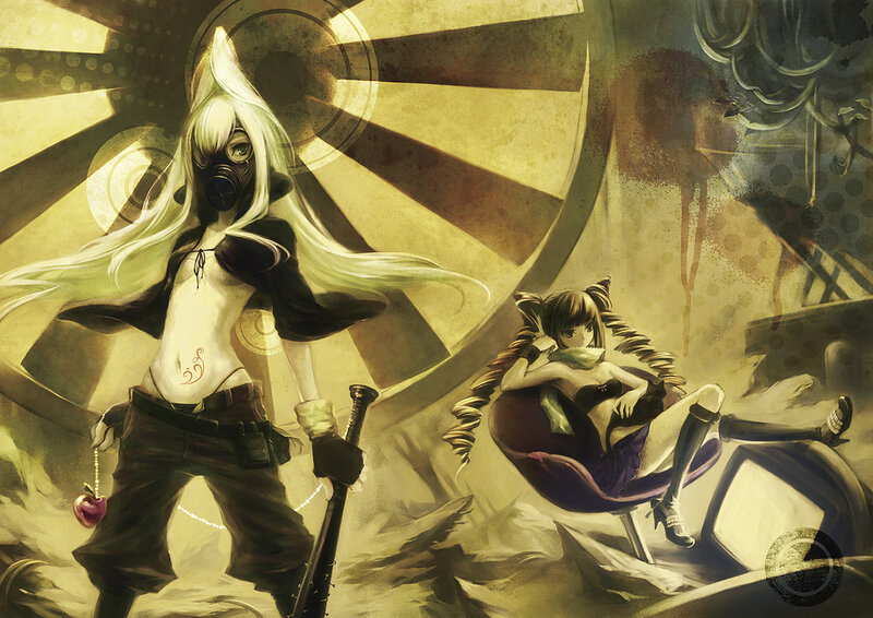 Two Anime Girls in Ruins — Yellow