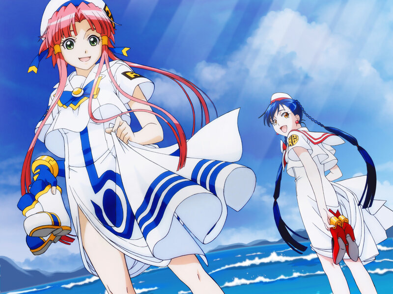 Two Anime Girls in Sailor Uniforms — Blue