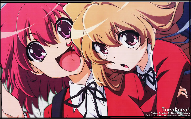 Two anime girls in school uniforms