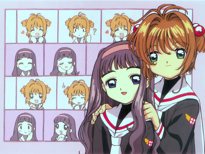 Two anime girls in school uniforms