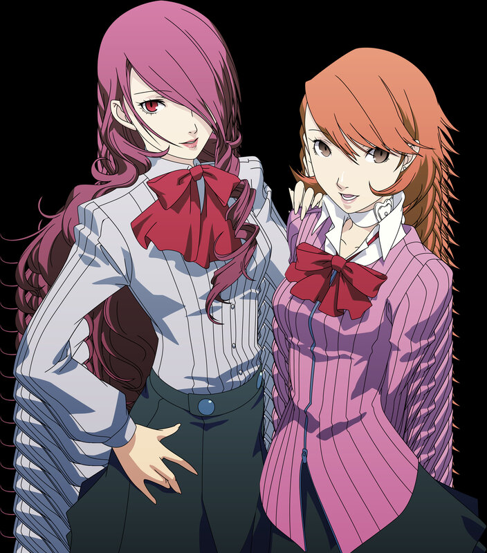 two anime girls in school uniforms