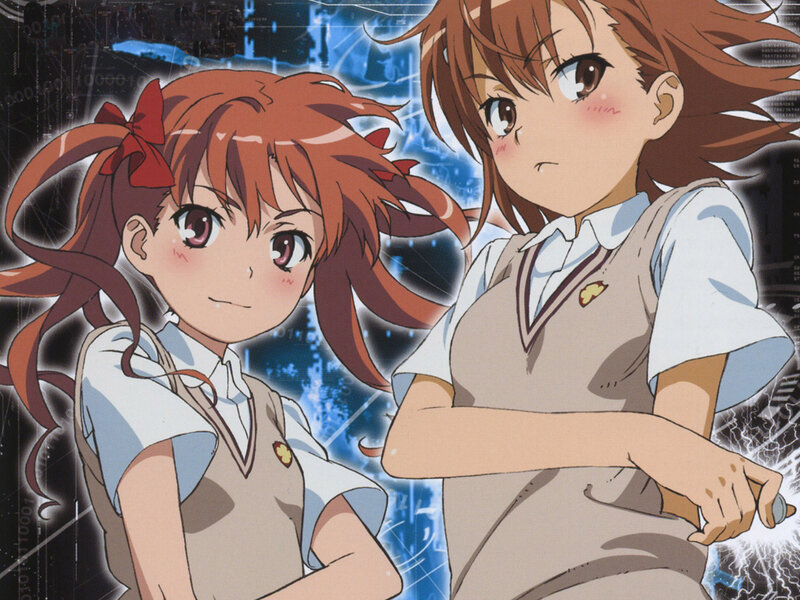 Two anime girls in school uniforms