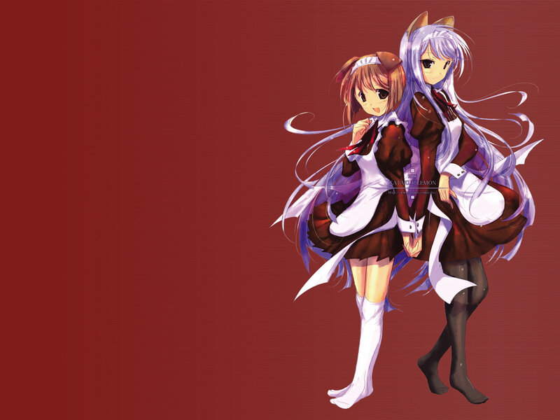 Two anime girls in school uniforms