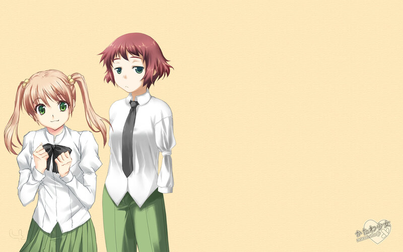two anime girls in school uniforms
