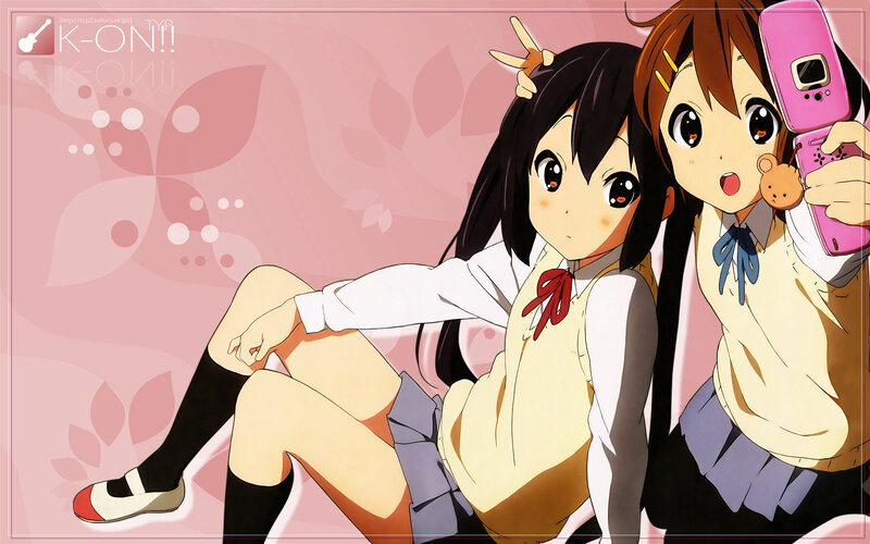 Two anime girls in school uniforms