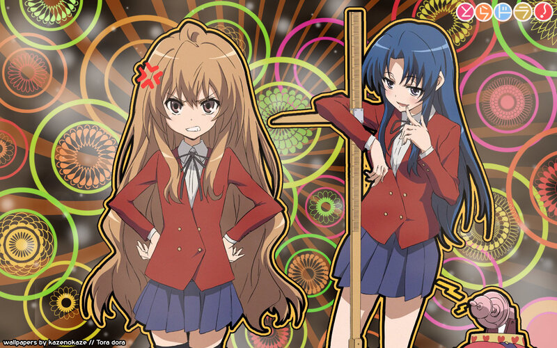 Two anime girls in school uniforms