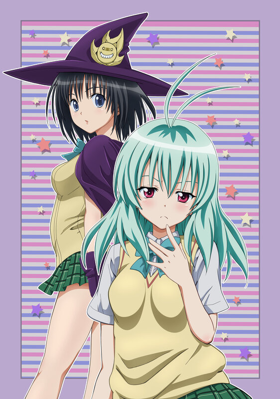 Two anime girls in school uniforms