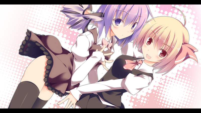 Two anime girls in school uniforms
