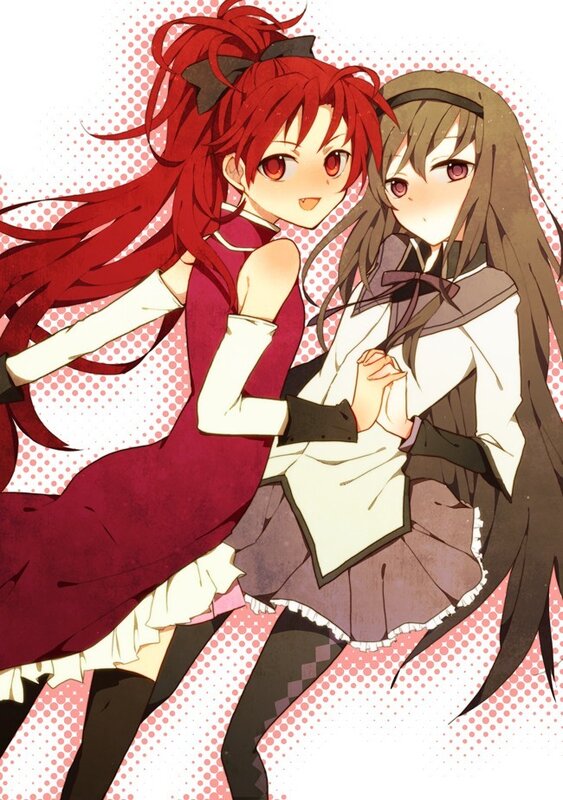 Two anime girls in school uniforms