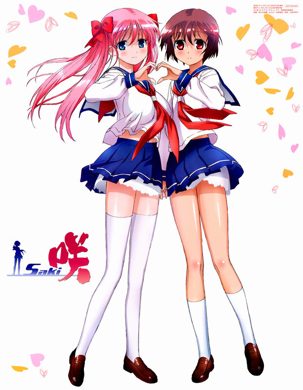 Two anime girls in school uniforms