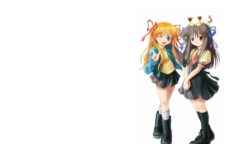 two anime girls in school uniforms
