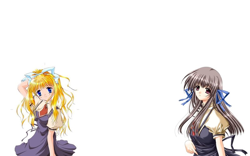 two anime girls in school uniforms