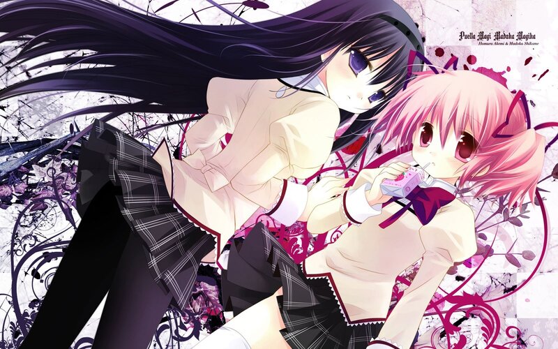 Two anime girls in school uniforms