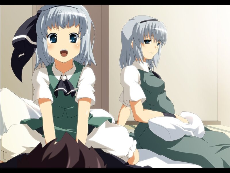 Two anime girls in school uniforms
