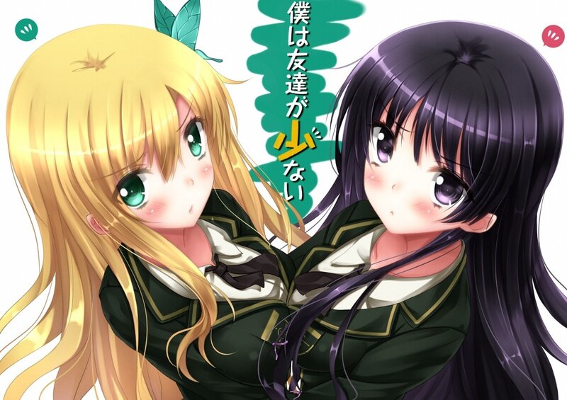 Two anime girls in school uniforms