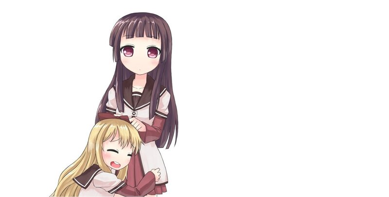 Two anime girls in school uniforms