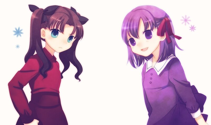 two anime girls in school uniforms