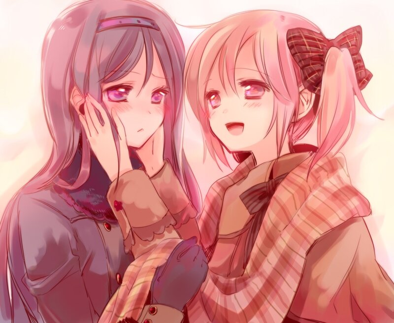 two anime girls in school uniforms