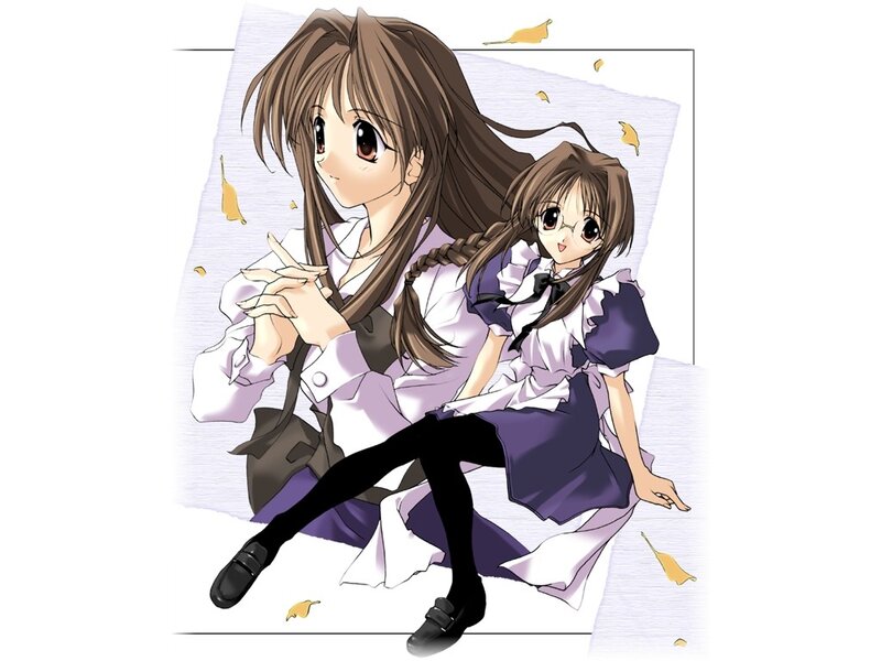 two anime girls in school uniforms