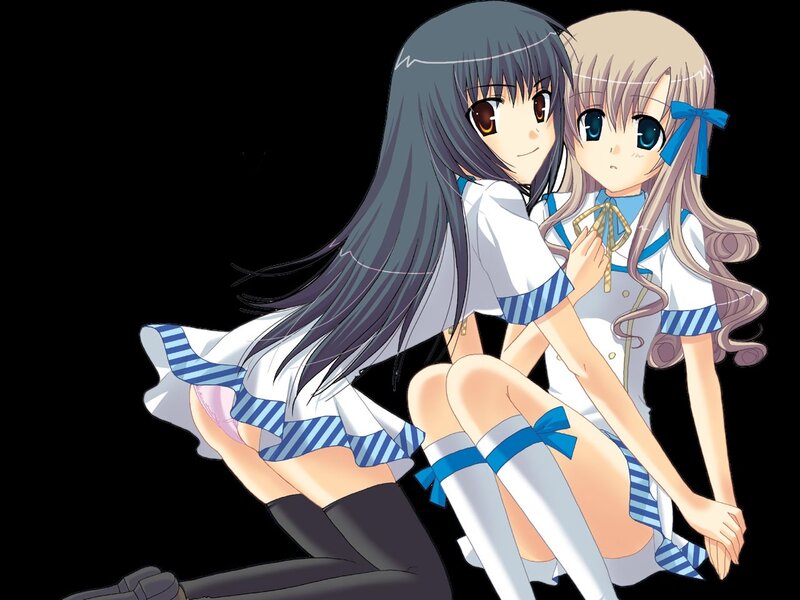 two anime girls in school uniforms