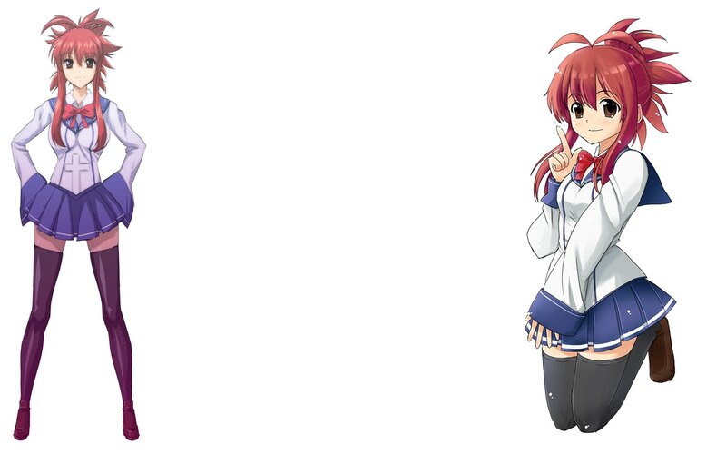Two anime girls in school uniforms