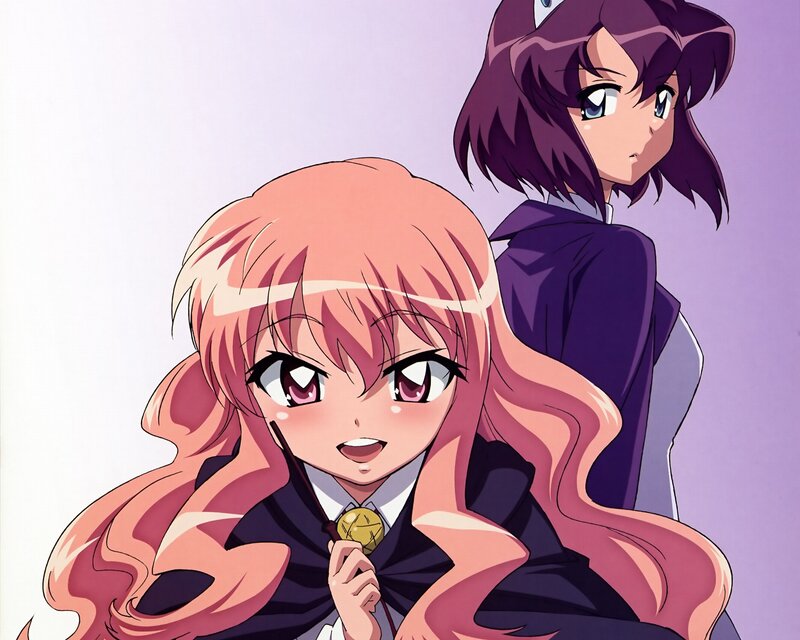 Two anime girls in school uniforms