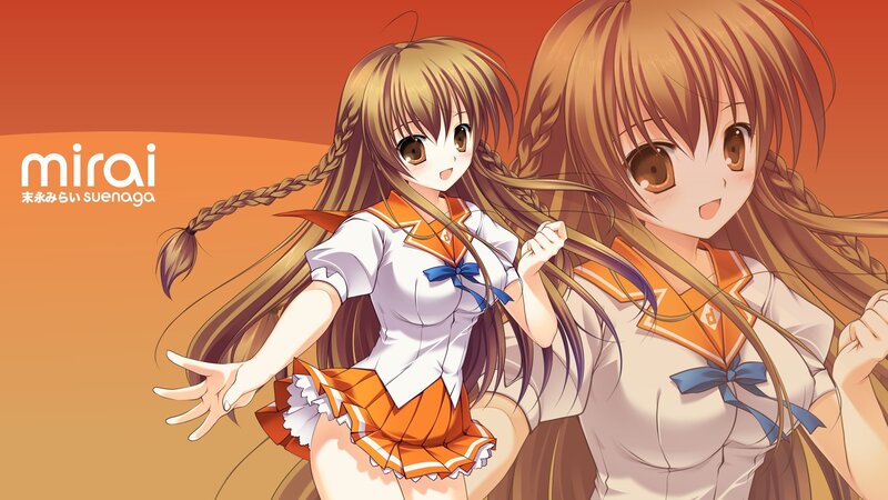 Two anime girls in school uniforms