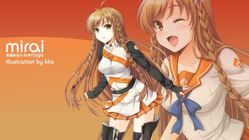Two anime girls in school uniforms