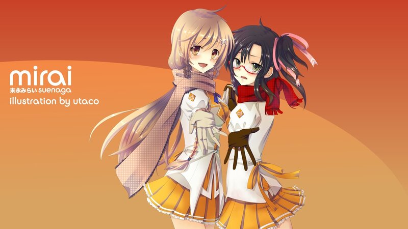Two anime girls in school uniforms