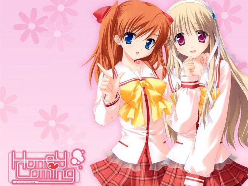 Two anime girls in school uniforms