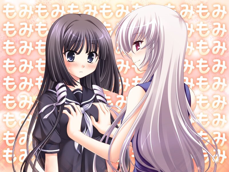 Two anime girls in school uniforms