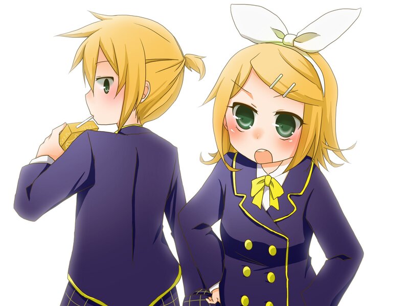 Two anime girls in school uniforms
