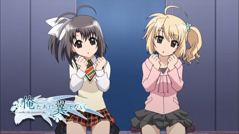 Two anime girls in school uniforms
