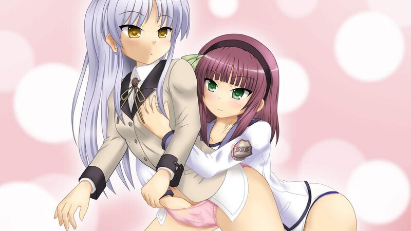 Two anime girls in school uniforms