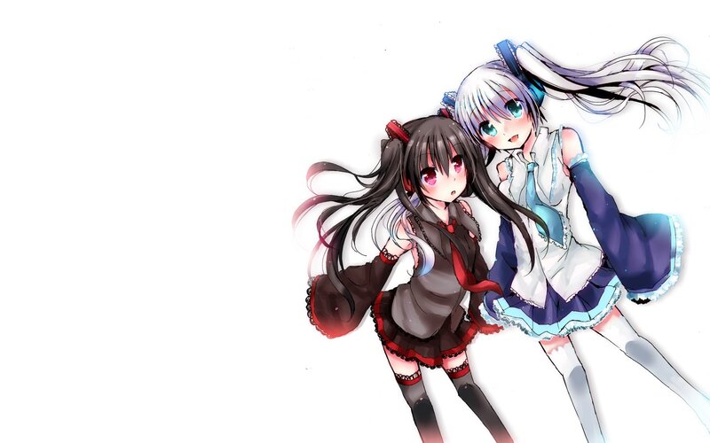 two anime girls in school uniforms