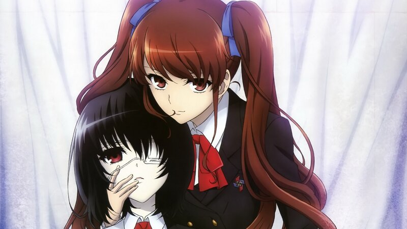 Two anime girls in school uniforms