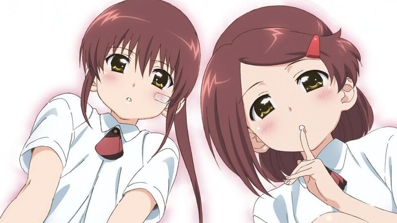 two anime girls in school uniforms