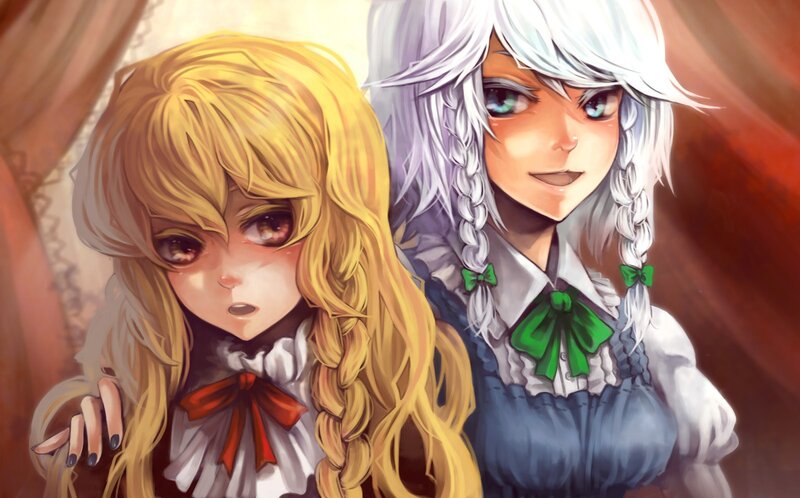 Two anime girls in school uniforms