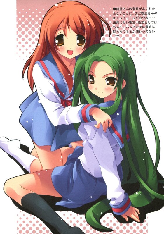 Two anime girls in school uniforms