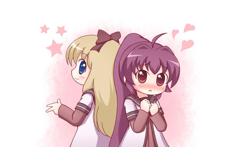 Two anime girls in school uniforms