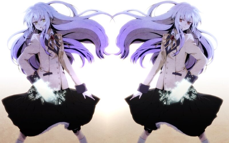two anime girls in school uniforms