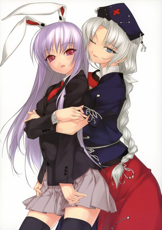 Two anime girls in school uniforms